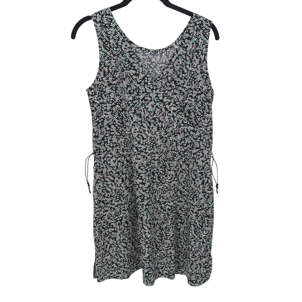 Title Nine Dress Women Small Black Green Abstract Nimblene Recycled Poly Active